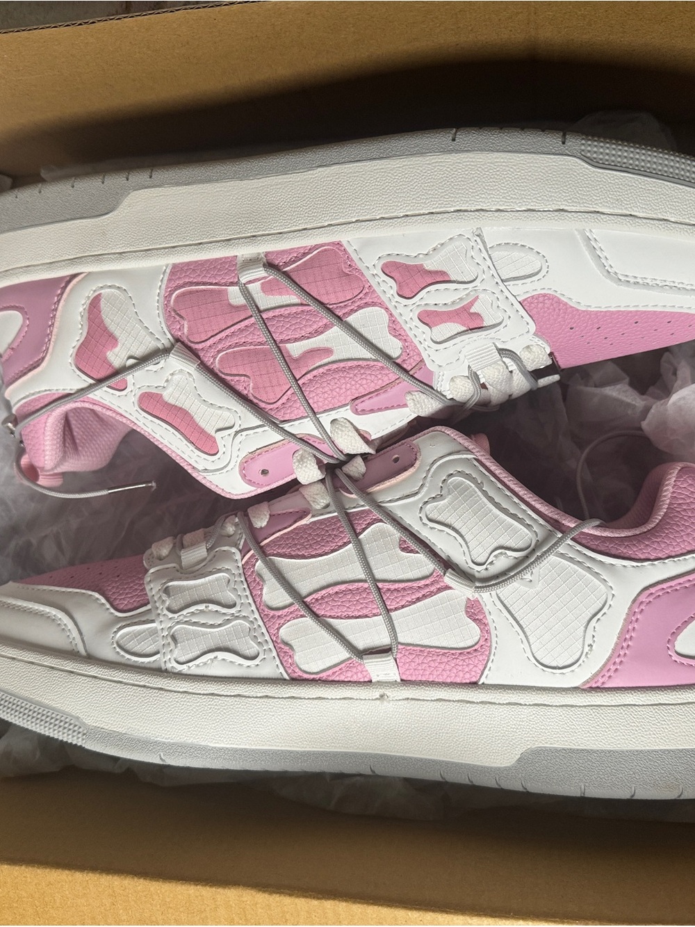 Classic Men's Pink and White Sneakers